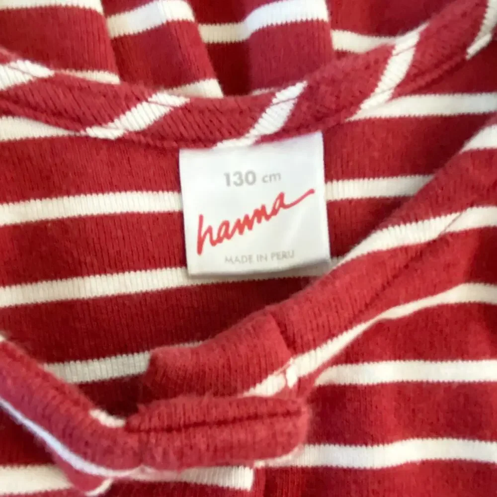 Hanna Andersson Dress 130 cm (8) Red White Stripes